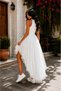 Full Size Recommended-Women/Girls Short Front Long Back Pearl Tulle Evening Dress(Baby Shower,Wedding,Engagement,Nikah,Henna,Party,Ball) - 8