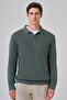 Men's Green Trend Polo Collar Dynamic Fit Comfortable Fit Knitwear - 3