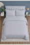 Milena Double Bedspread Set 260X240Cm - 100% Polyester Modern with Flounces and 2 Pillows - Gray - 3