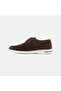Men's Brown Lace-Up Nubuck Leather Perforated Casual Shoes - 3