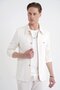 Slim Fit Shirt with Collar, Ribbed Cotton Woven Design, Ecru Shirt Jacket C 732 - 3