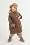 Hooded Plaid Lined Trench Coat Brown - 4