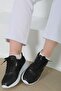 Women's Black High Sole Sneakers - 27089 - 4