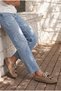 Women's Genuine Leather Eva Sole Closed Front Lace Detailed Beaded Sabo Daily Slippers Nosela Soil Suede - 2