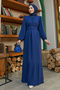 Skirt Pleated Dress - Indigo - 2