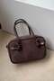 Suede Box Bag with Knotted Handle Ends - 2