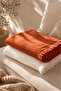 Baby Blanket 100% Cotton 2-Piece Muslin Fringed 4-Layer Cream and Orange (100X120 cm) - 4