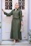 Zippered Khaki Hijab Skirt Double Set 44751Hk