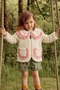 Baby Girl Plush Jacket with Embroidery and Lace Bebe Collar Detail, Soft Textured Children's Cardigan, 2/5 Years Old, Lined - 8