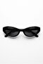Nyxia Black Frame Thin Cat Eye Sunglasses – Black Lens Stylish Women Model – Uv400 Protection - 3