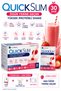 Quick Slim Meal Replacement Shake - Strawberry Flavored Meal Powder - Protein Shaker Gift - 30 Sachets - 8