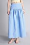 100% Cotton A-Line Regular Waist Poplin Maxi Blue Skirt H8617Ax26Sm - 4