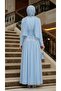 Beaded Detailed Baby Blue Hijab Evening Dress 55212Bm - 2