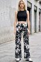 Comfortable Fit High Waist Wide-Leg Viscose Mix Women's Trousers - 6