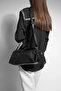 Women's Wicker Look Clutch & Portfolio Hand and Shoulder Bag with Internal Pocket Amarte Black - 3