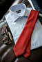 Red Plain Classic Micro Tie - 2