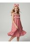 Girl's Gingham Woven Long Dress - 3