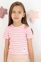 Girls' T-shirt with Shoulder Detail, Belt, Sizes 9-14 Years, Pink - 2