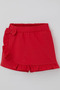 Girl's Shorts Skirt with Bow Accessories and Ruffles, 6-10 Years Old, Pomegranate Color - 7