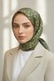 100% Twill Silk Crispy Flower Patterned Khaki Colored 90X90 Scarf Planting Shape: Hand Sewing