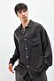 Oversize washed pocket detailed shirt black - 3
