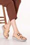 Genuine Leather Comfort Sole Comfortable Daily Slipper Imk.2103 Cappuccino