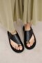 Black Color Women's Sandals with Rings