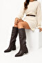 Lulu Women's Boots Pointed Toe Full Mold C319-Black - 5