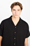 Men's 100% Cotton Relaxed Fit Black Short Sleeve Shirt - L2510207001 - 5