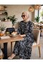 Black Hijab Dress with Buttons Long - 6