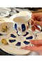 6-Person Porcelain Veloura Blue Coffee Cup