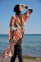 Remsa Hijab Swimsuit with Single Kaftan Kimono Pareo Orange RP027 Lotus