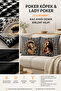 POKER DOG & LADY POKER ( COMBINATION OF 2 ) GOOS FOOT PATTERN CUSHION COVER - 4