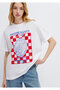 Sardine Printed White T-Shirt Loose Fit / Comfortable Loose Cut 1614152-620