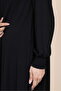 Mevlana Flared Ferace Crepe Fabric Pocketed Zippered 4 Season Women's Hijab Abaya - 7