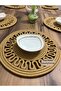 6 Pieces 33x33 Jute, Ameriken Serving, Tablecloth, Supla Gift, with Dowerpot Gritirikot - 7