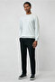 Crew Neck Regular Fit Embroidered Basic Thin Sweatshirt - 5