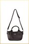 Women's Textured Leather Belt Detailed Hand and Shoulder Bag - Bitter Brown - 4