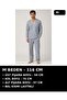 Hospital Plus Size Pajama Set for Men, 1 Piece, Light Blue, Patterned, Striped, High Quality, Durable