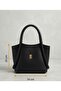 Women's Minimalist Hand and Shoulder Bag with Lock Detail, Mini Tote Bag - 2