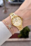 30 mm Women's Wristwatch with Yellow Dial and Gold Color Strap, Same as in the Image