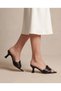 Ugio Cross-Strap Pointed Toe Women's Heeled 3.5 cm Heel Slippers - Mule Shoes - 6