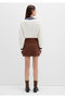 Faux Suede Brown Mini Skirt 1310782-70241 - 5