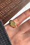 Gold Sun Figured Plate Design Adjustable Steel Pinky Ring - 2