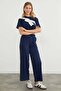Modal Sweatpants with Tie Waist and Green Front Detail - 2
