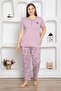 Floral Patterned Plus Size Pajama Set
