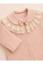 Bow and Lace Detailed Detachable Collar Baby Girl Romper with Booties + Headband - 2