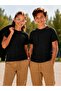 Plain Black Children's T-Shirt - 100% Cotton Unisex - Size 2 Is Recommended
