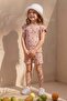 Heart Patterned Ribbed Girls' Shorts Set of 2