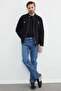 Zippered Pocket Judge Collar Denim Jacket - 2
